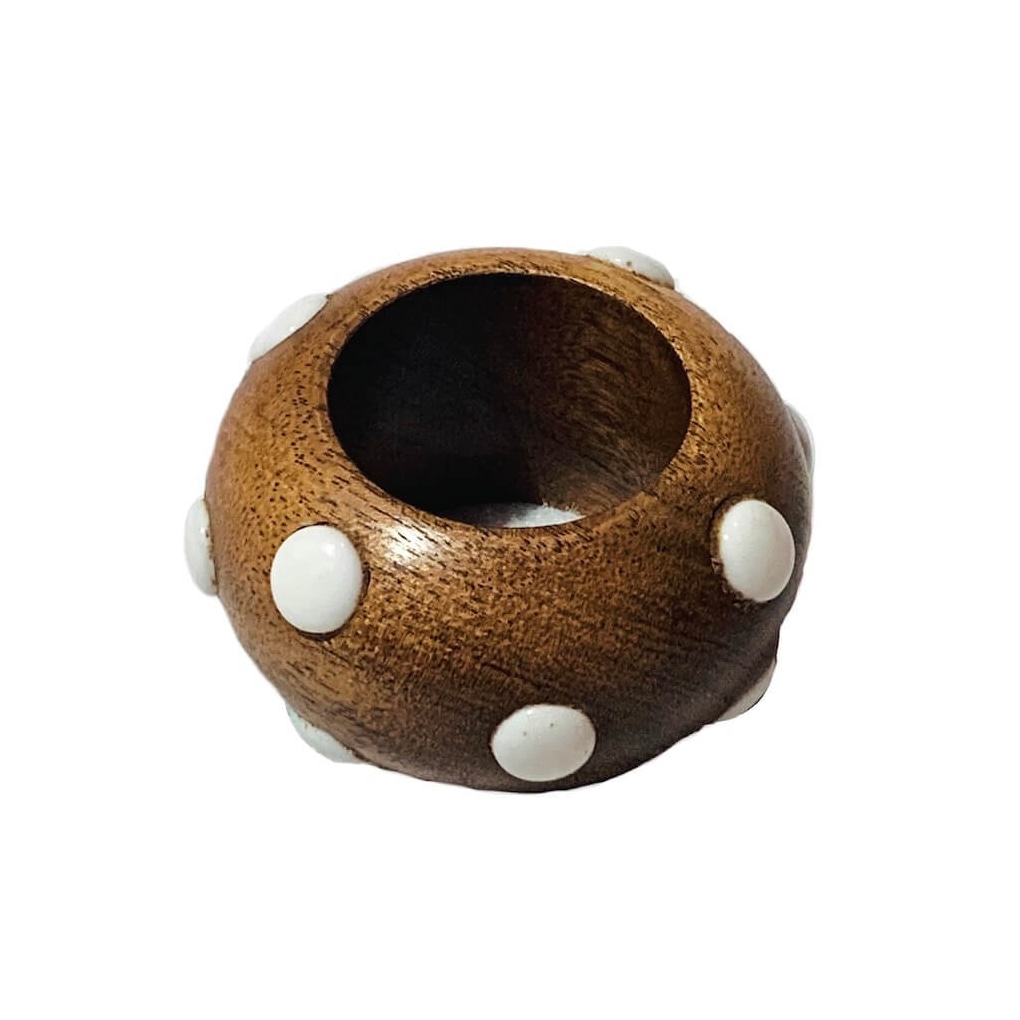 Von Gern Home, Candy napkin rings, Dot napkin ring, white