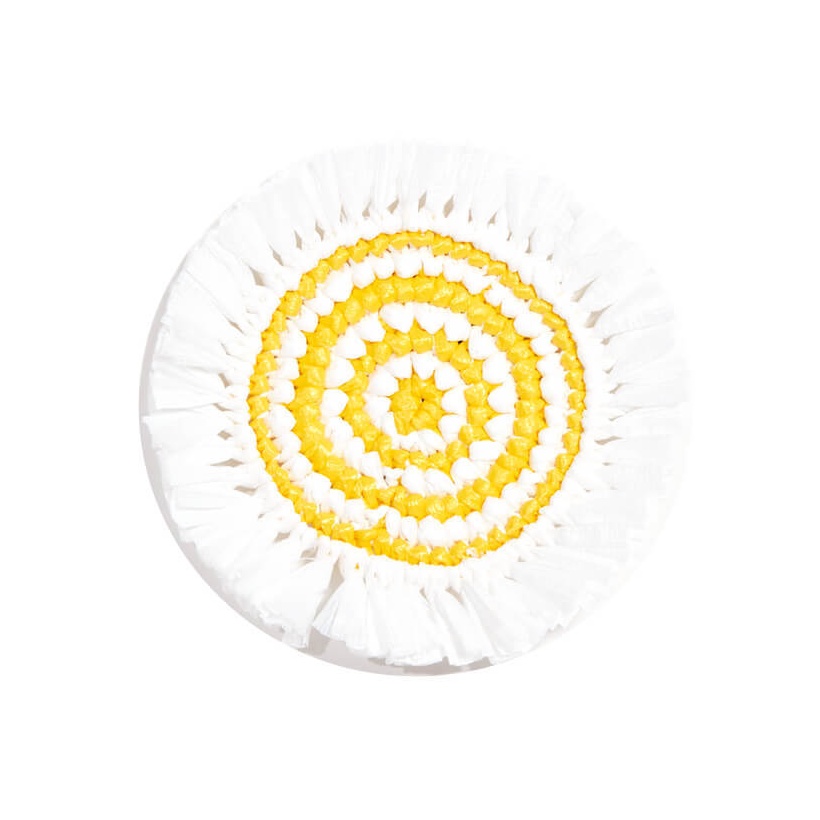 Von Gern Home, Woven, Set of 4 fringe coasters, white & yellow