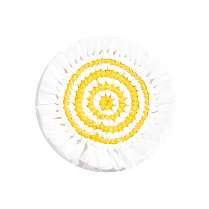 Von Gern Home, Woven, Set of 4 fringe coasters, white & yellow