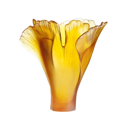 Daum, Ginkgo vases, Large Amber Vase