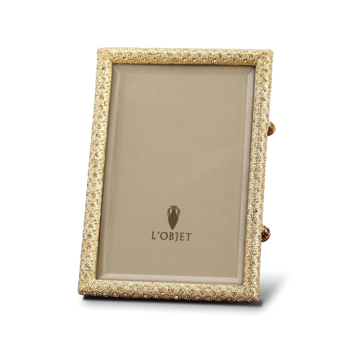 L'Objet, Picture Frames, Rectangular Pave Frame, gold 13x18 cm