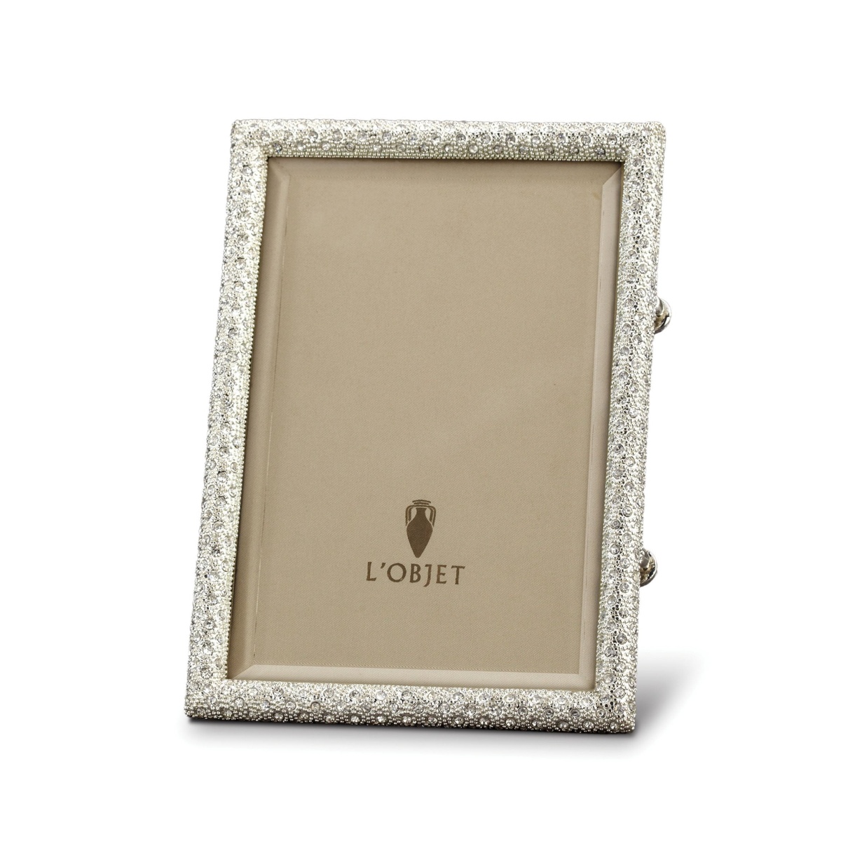 L'Objet, Picture Frames, Rectangular Pave Frame, platinum 13x18 cm