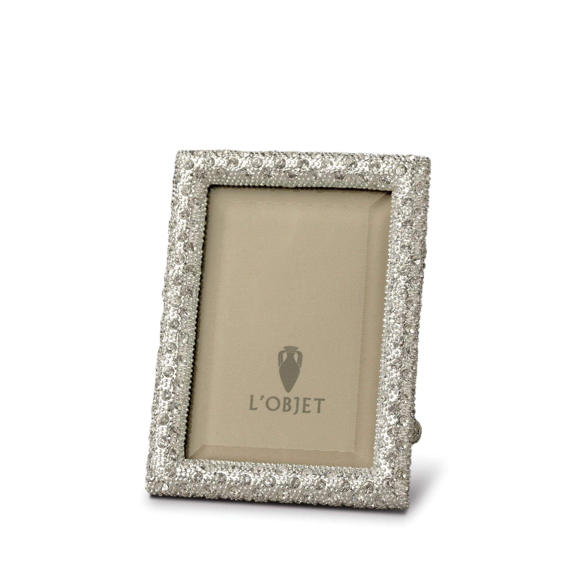 L'Objet, Picture Frames, Rectangular Pave Frame, platinum 5x8 cm