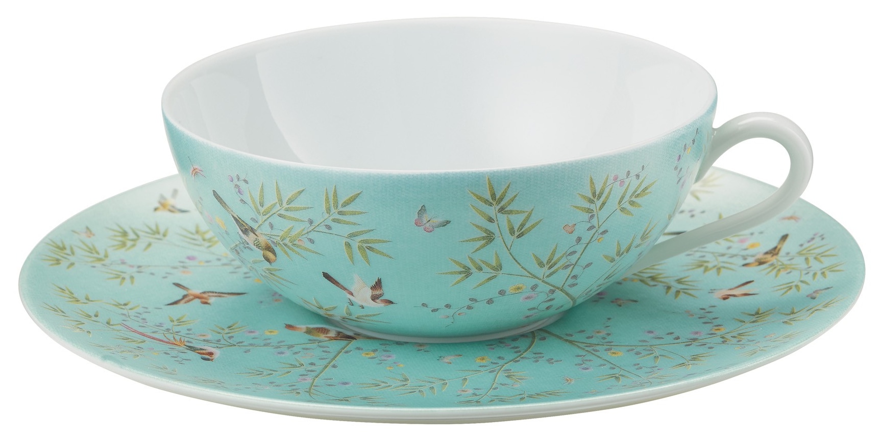Raynaud, Paradis, Tea cup extra and saucer turquoise background