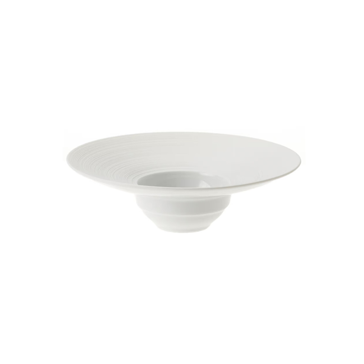 J.L Coquet, Hémisphère White Satin, Rim soup plate, small