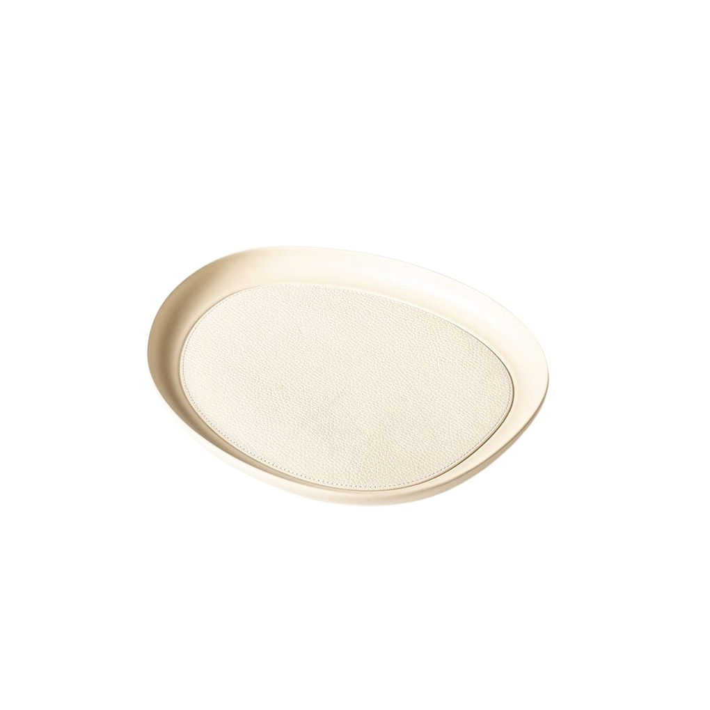 Giobagnara, Maris aluminium trays by Kelly Wearstler, Medium round tray, ivory