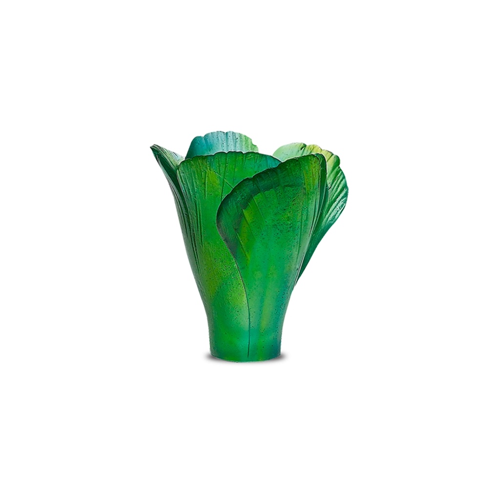 Daum, Ginkgo vases, Green mini vase