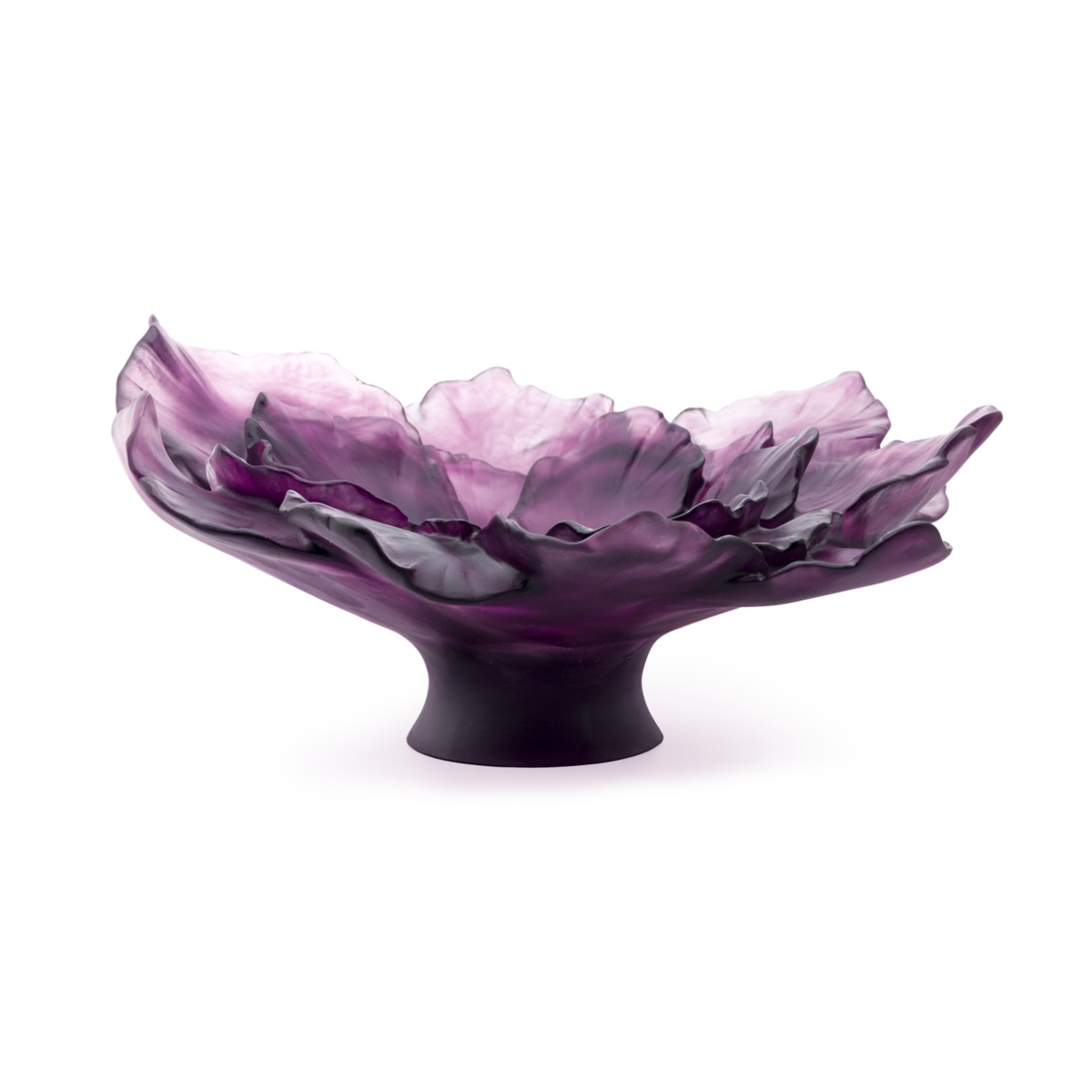 Daum, Camelia bowls and flowers, Large bowl, violet