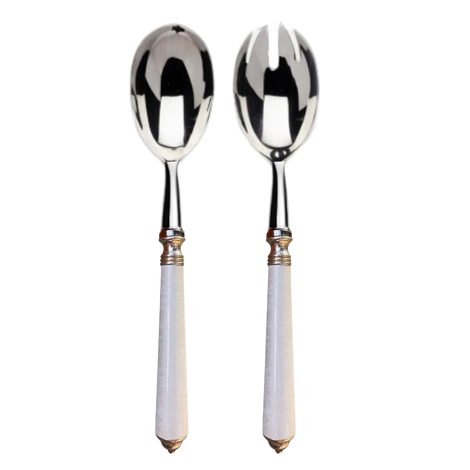 Alain Saint-Joanis, Séville white, stainless steel, Salad serving set
