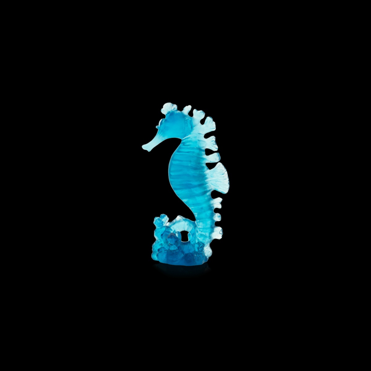 Daum, Maya sculptures, Seahorse, blue