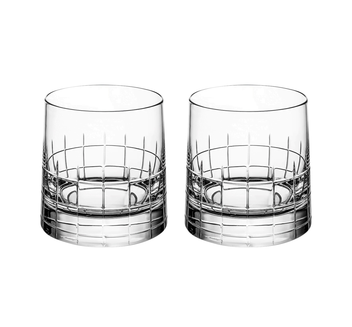 Christofle, Graphik crystal, Set of 2 double old fashioned glasses