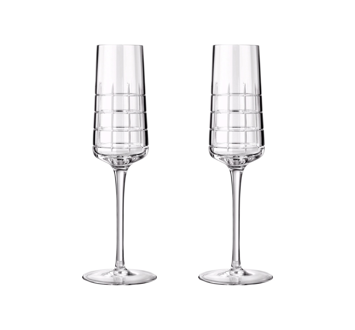 Christofle, Graphik crystal, Set of 2 champagne flutes