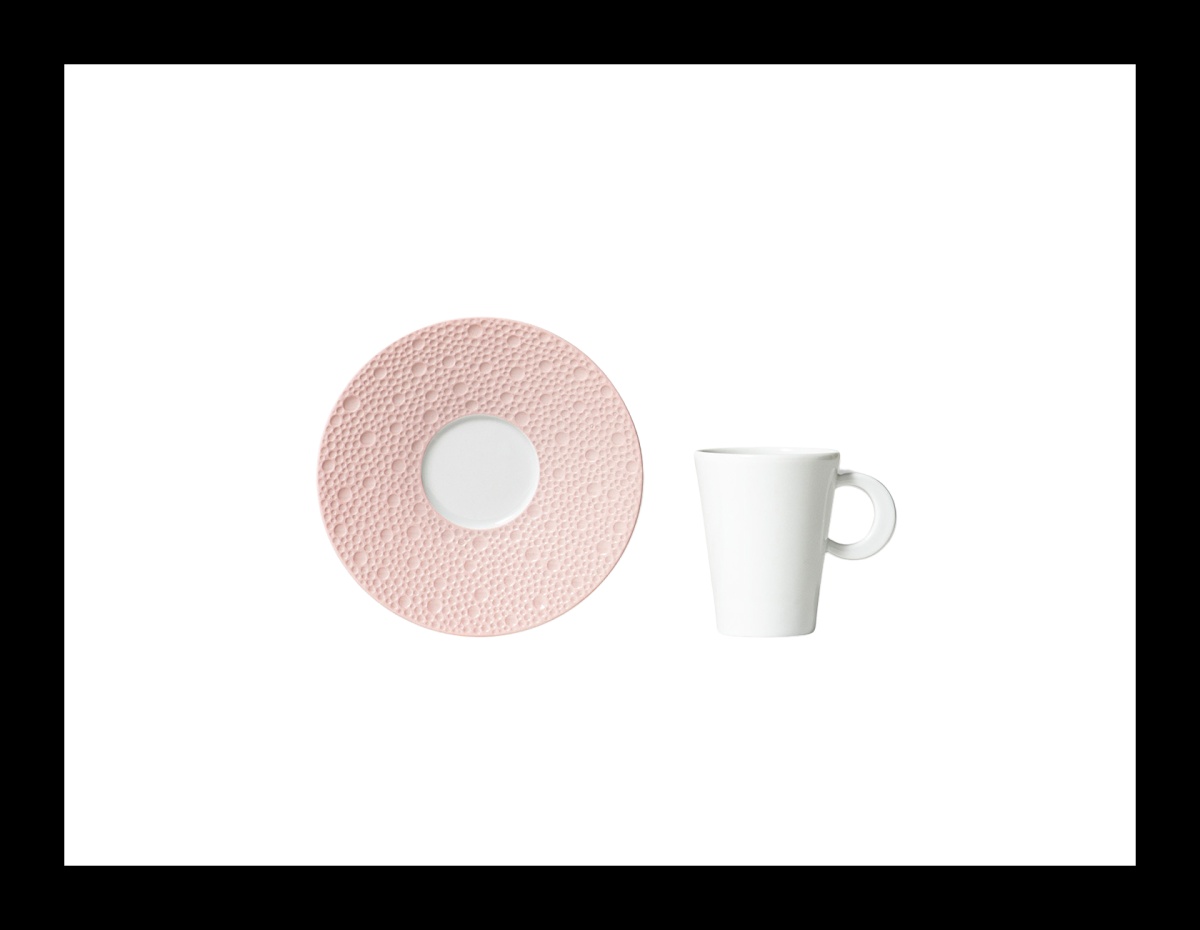 Bernardaud, Ecume Rose de Corée, Espresso cup and saucer