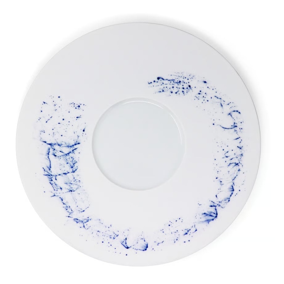 Jaune de Chrome, Blue impression, 29cm plate