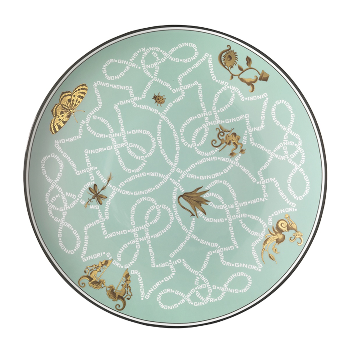 Ginori 1735, Arcadia, Presentation plate acquamarine