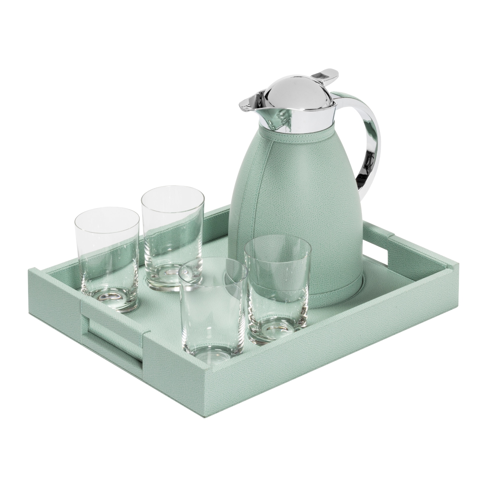 Pigment France, Beaubourg nesting tray set, Tray set for chantilly carafe & four glasses, large