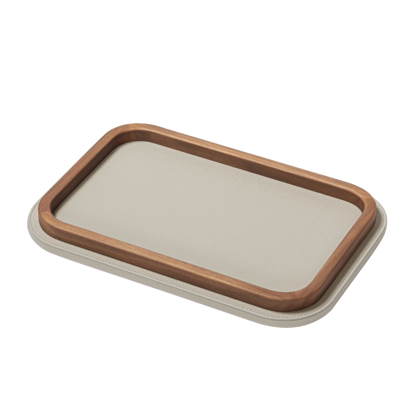 Poltrona Frau, Trays collection, Rectangular rounded tray small, grey