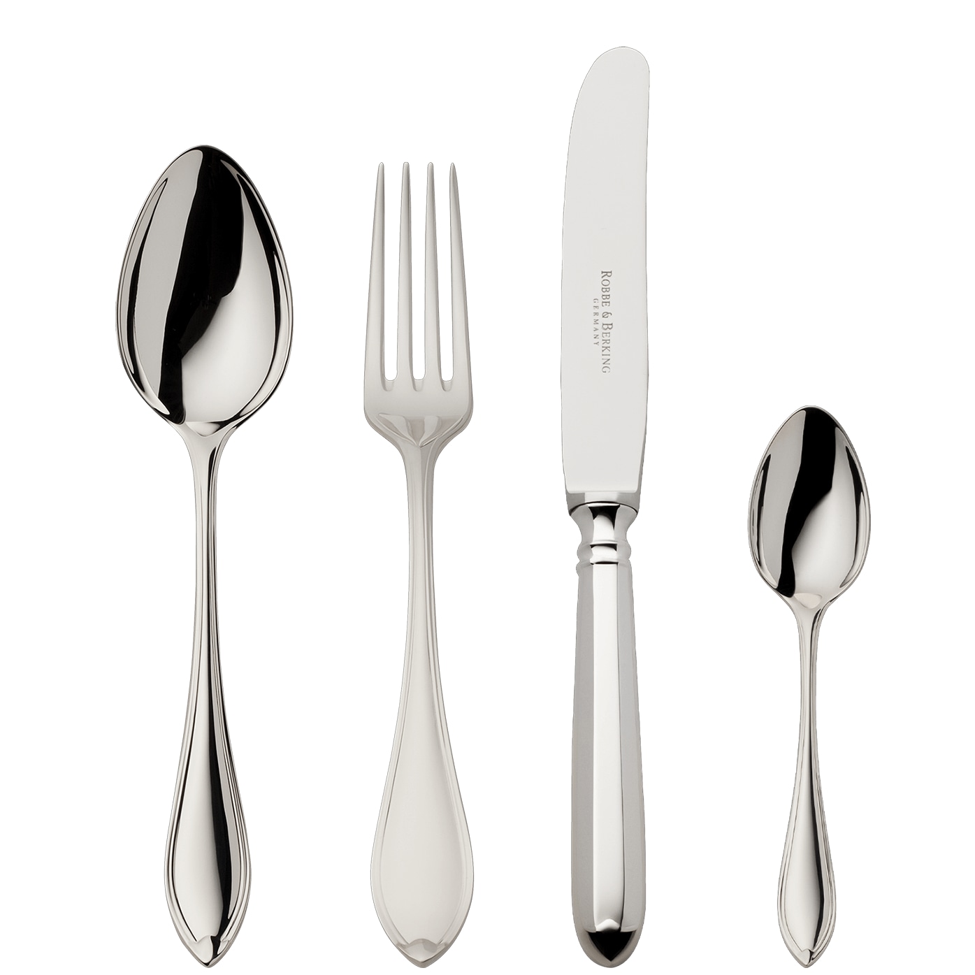 Robbe & Berking, Navette cutlery, sterling silver, 4-piece children set