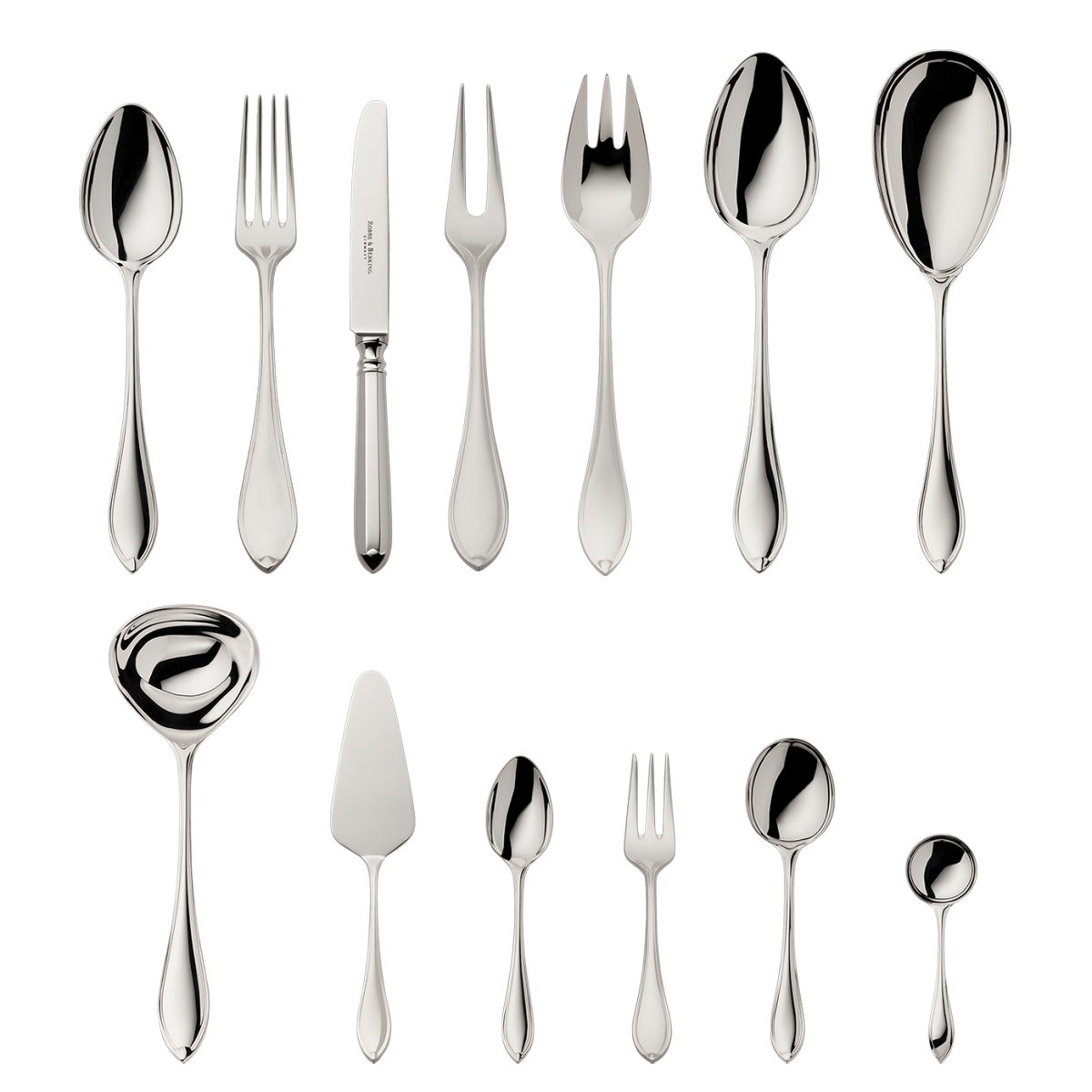 Robbe & Berking, Navette cutlery, sterling silver, 39-piece set