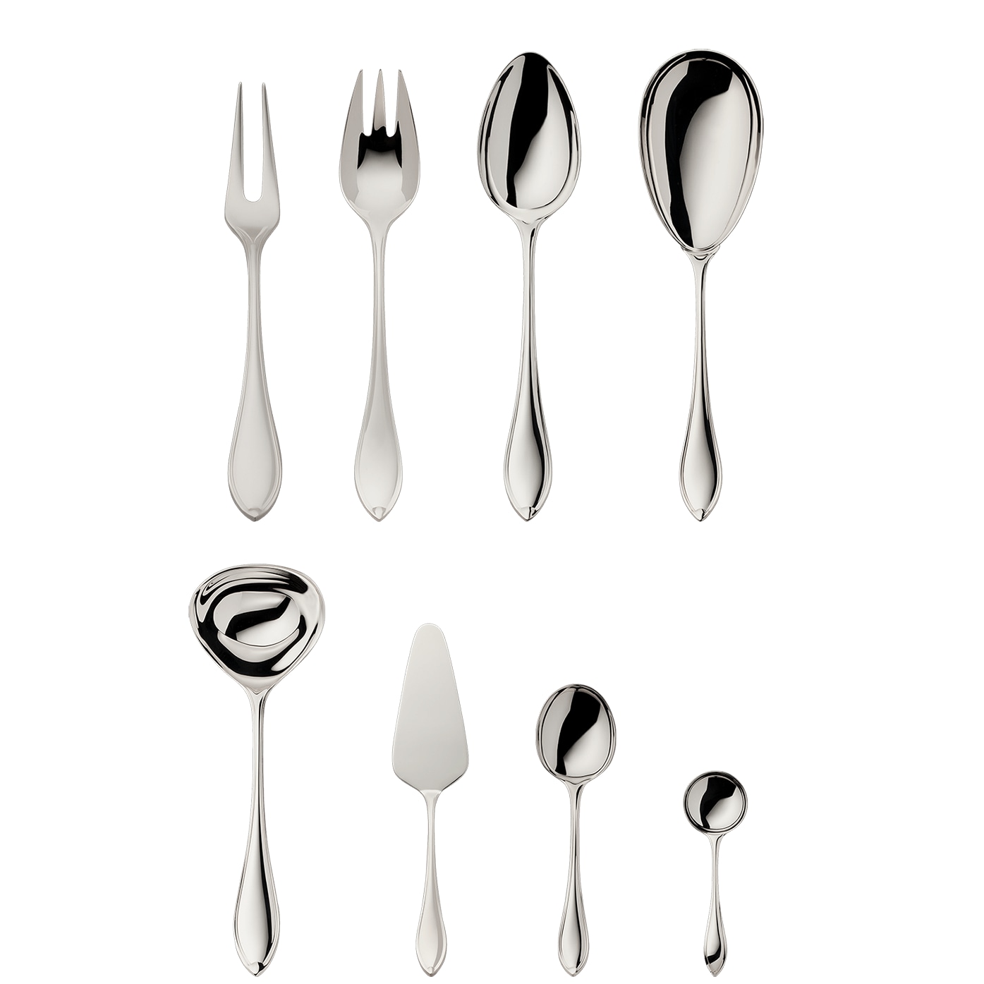 Robbe & Berking, Navette cutlery, sterling silver, 9-piece set