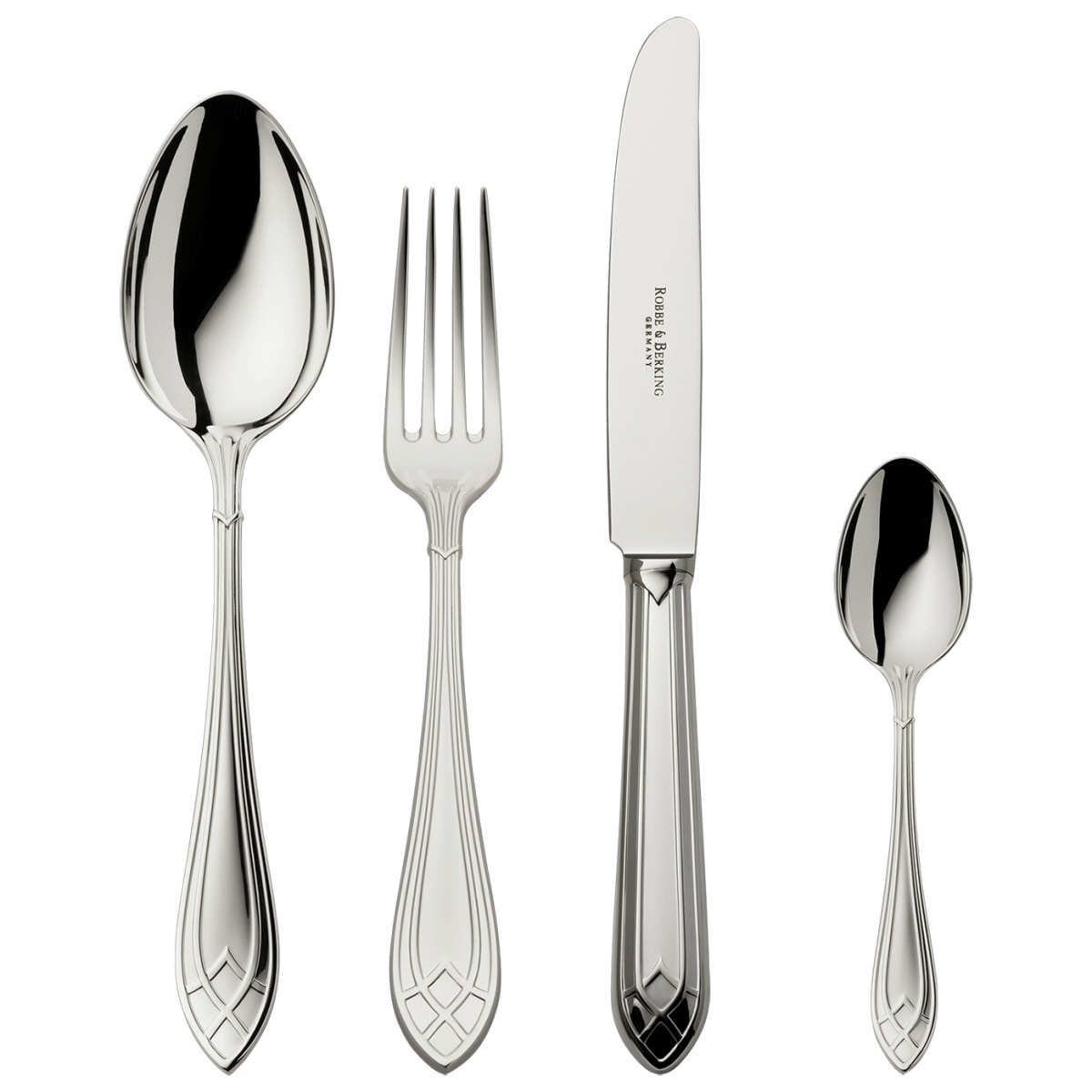 Robbe & Berking, Arcade cutlery, silver plated, 4 - piece set