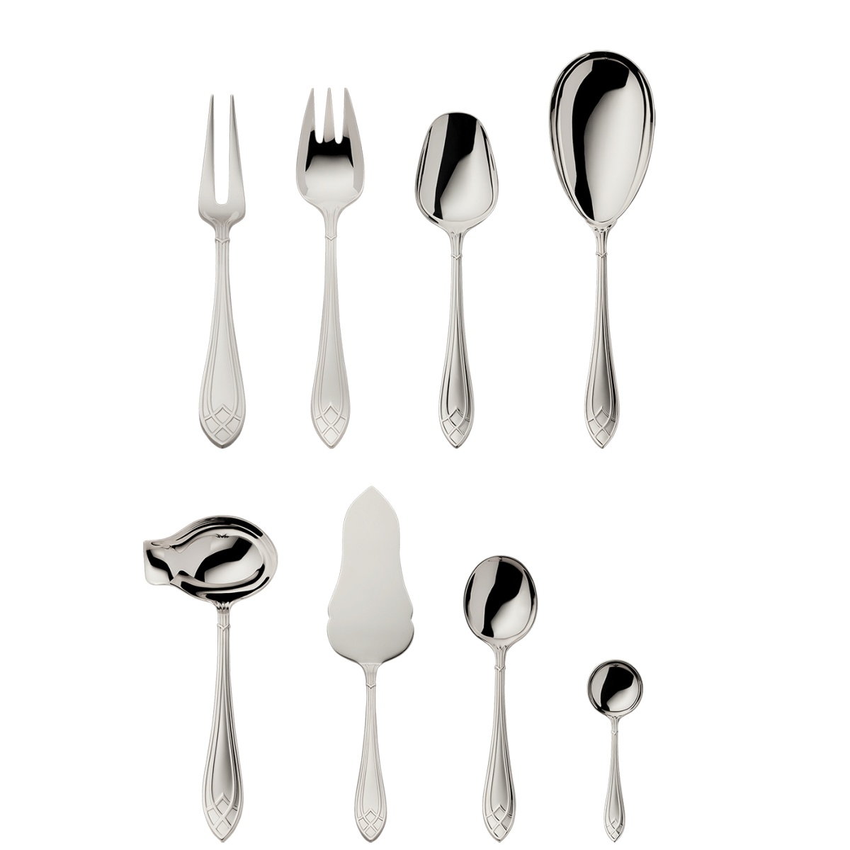 Robbe & Berking, Arcade cutlery, silver plated, 9 - piece set
