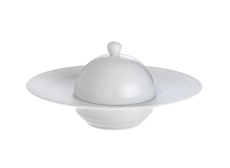 J.L Coquet, Hémisphère White Satin, Lid for rim soup plate, large