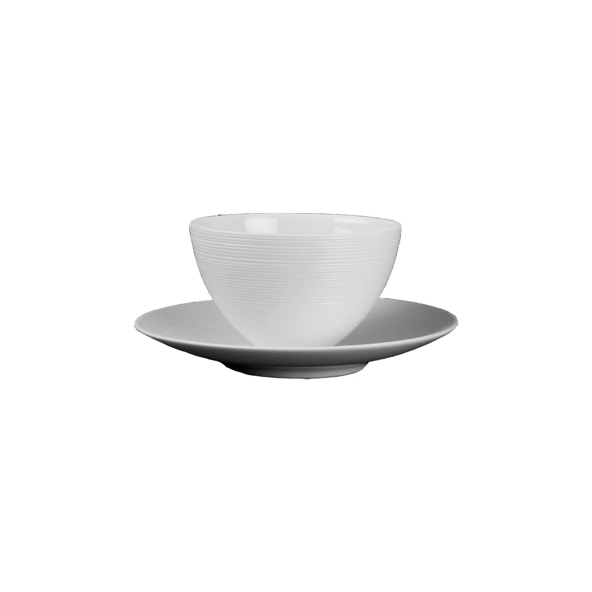 J.L Coquet, Hémisphère White Satin, Bowl, medium saucer