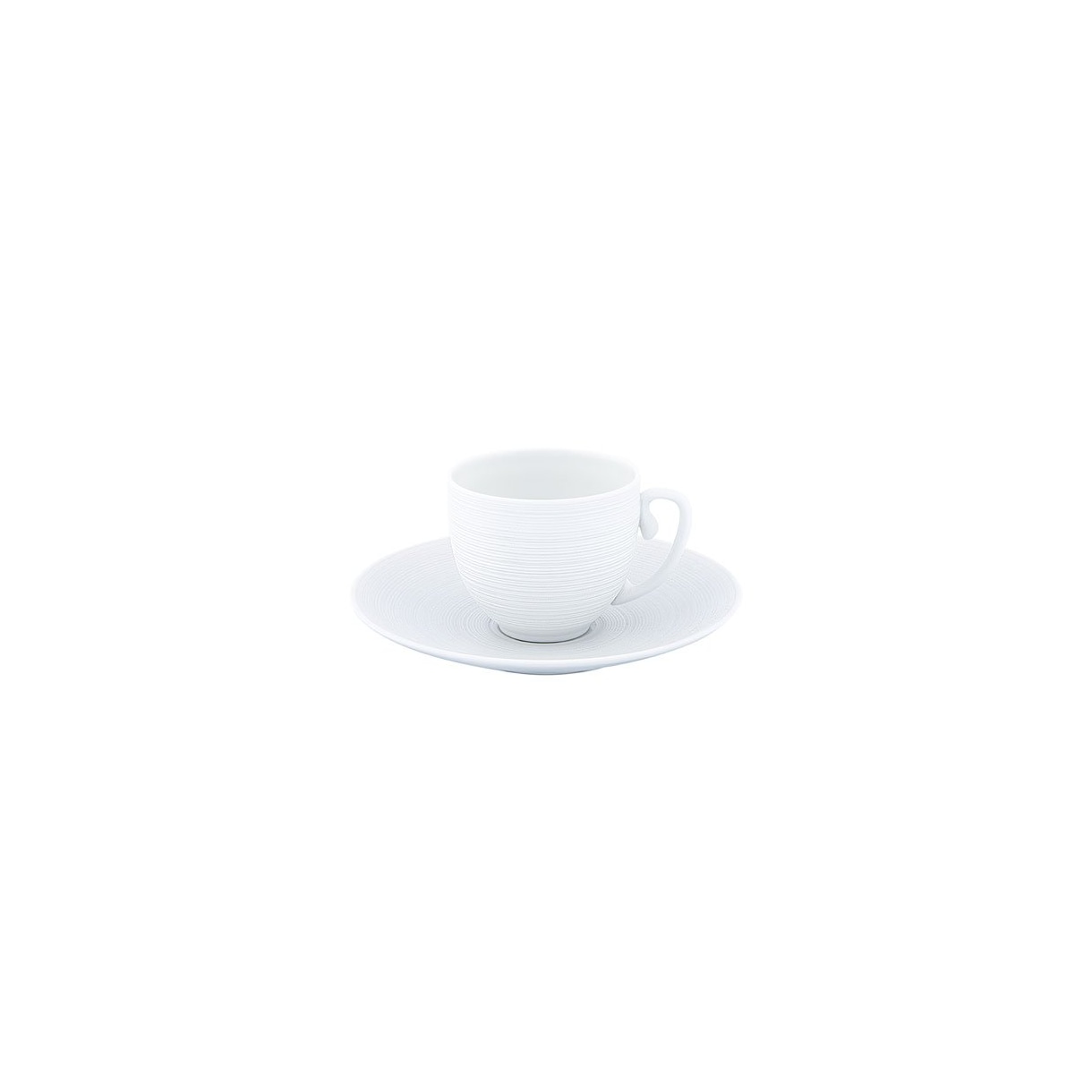 J.L Coquet, Hémisphère White Satin, Mocha saucer