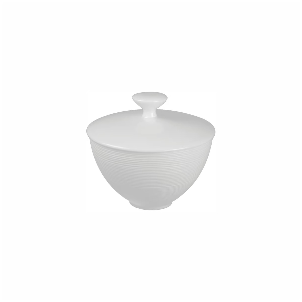 J.L Coquet, Hémisphère White Satin, Cov. sugar bowl, small