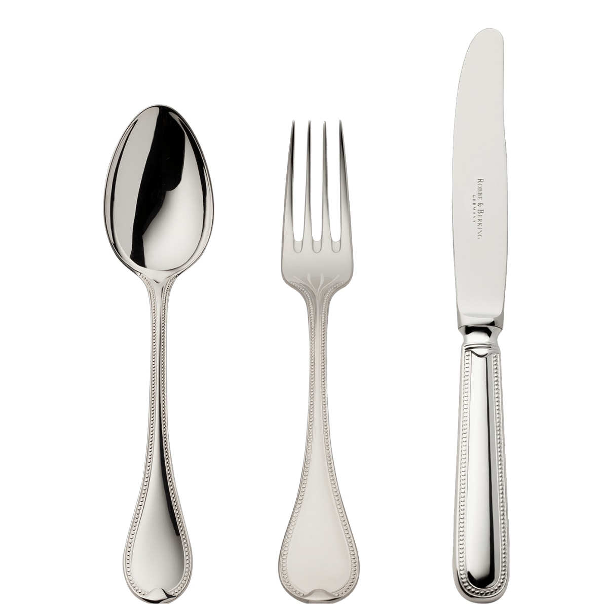 Robbe & Berking, Französisch-perl cutlery, silver plated, 3 - piece children set