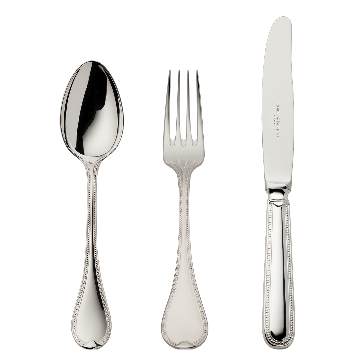 Robbe & Berking, Französisch-perl cutlery, silver plated, 3 - piece children set