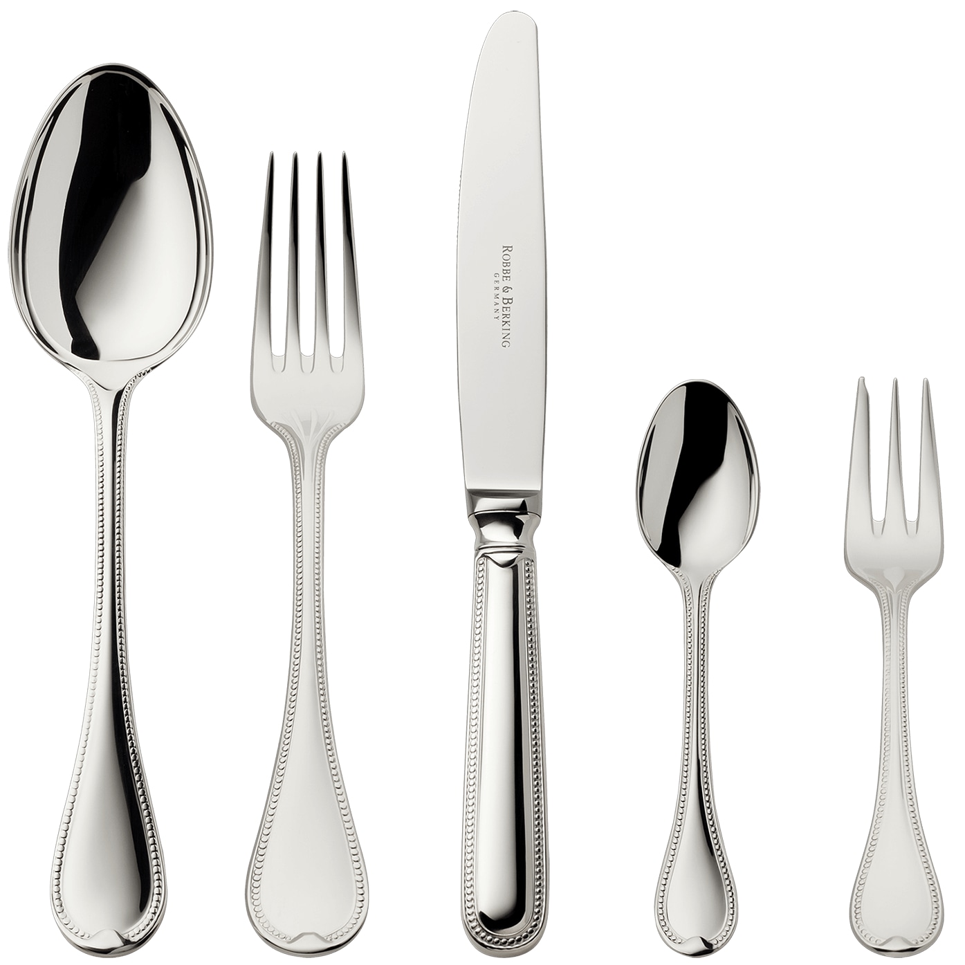 Robbe & Berking, Französisch-perl cutlery, silver plated, 30 - piece set