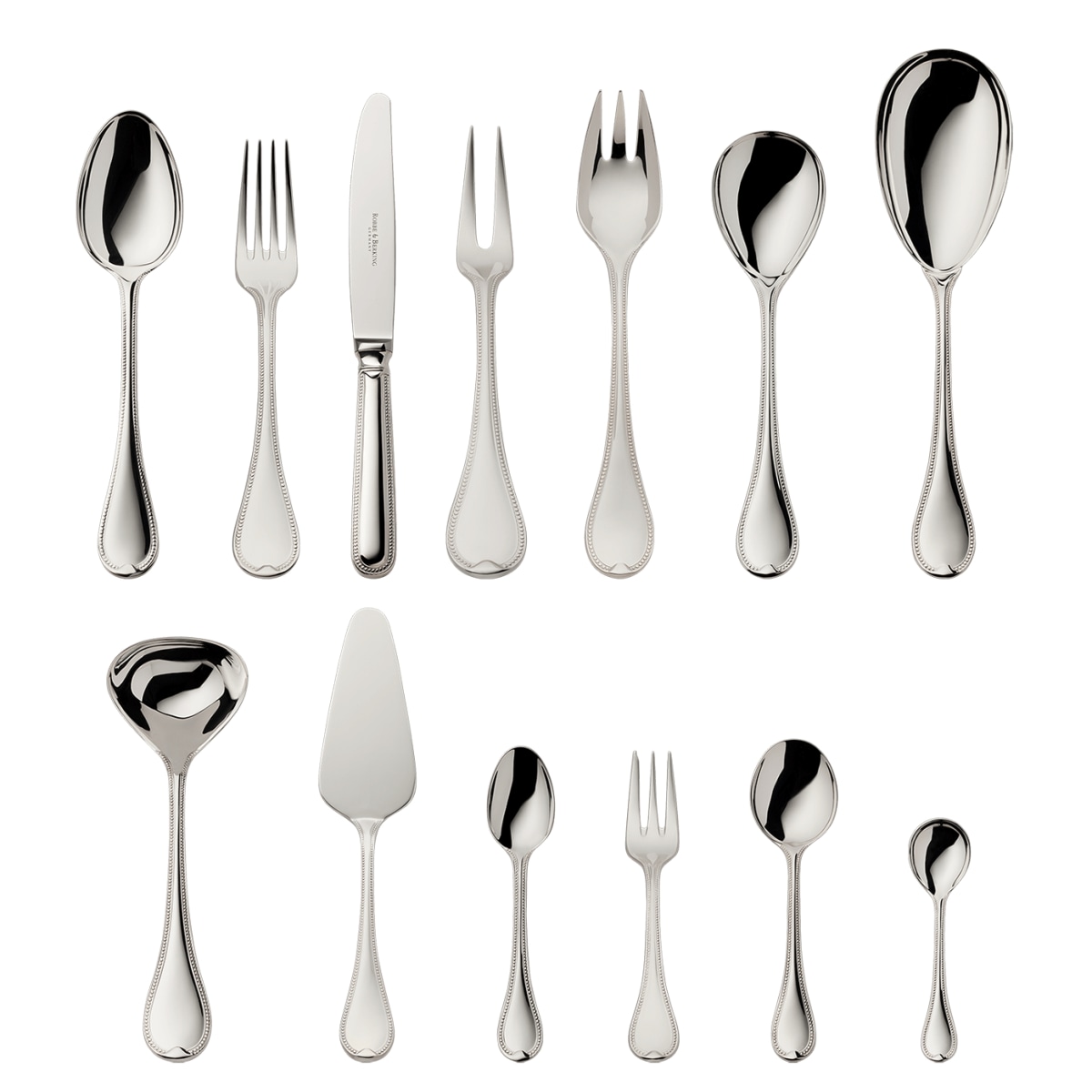 Robbe & Berking, Französisch-perl cutlery, silver plated, 39 - piece set