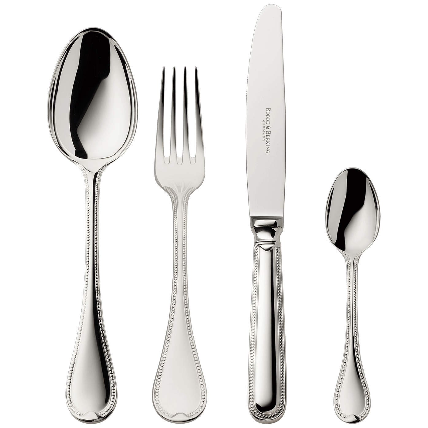 Robbe & Berking, Französisch-perl cutlery, sterling silver, 24 - piece set