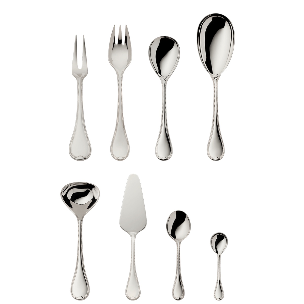 Robbe & Berking, Französisch-perl cutlery, silver plated, 9 - piece set