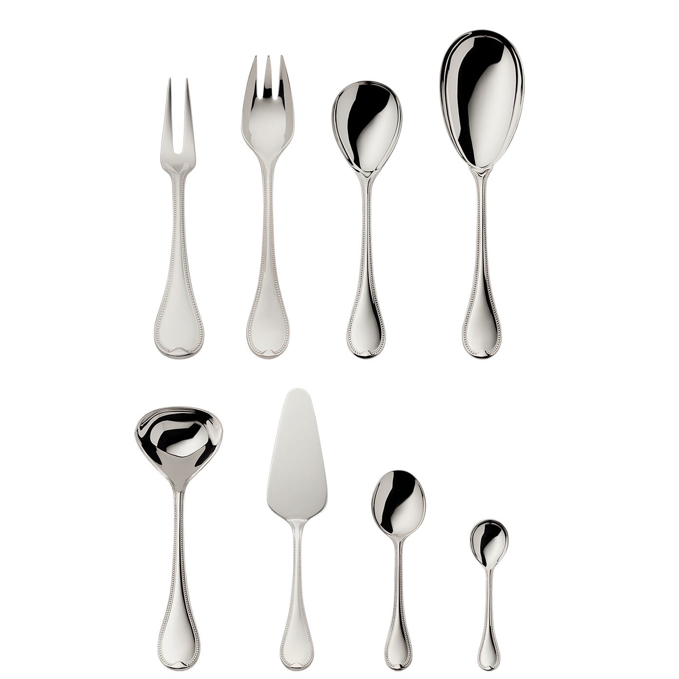 Robbe & Berking, Französisch-perl cutlery, sterling silver, 9 - piece set