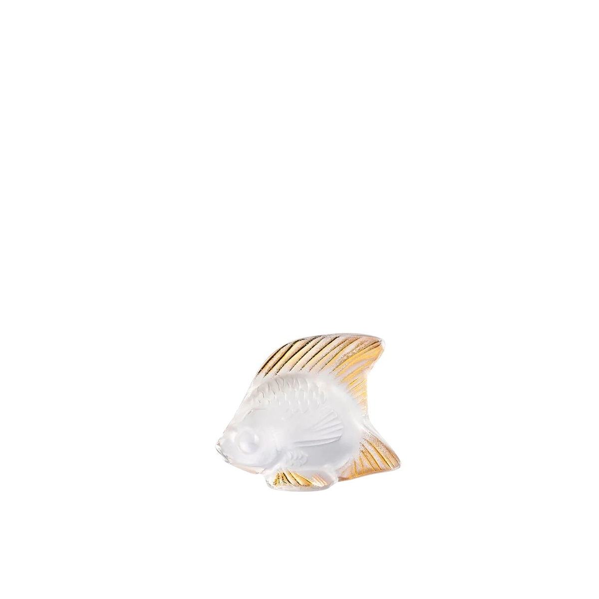 Lalique, Fish sculptures, Fish sculpture, gold stamped