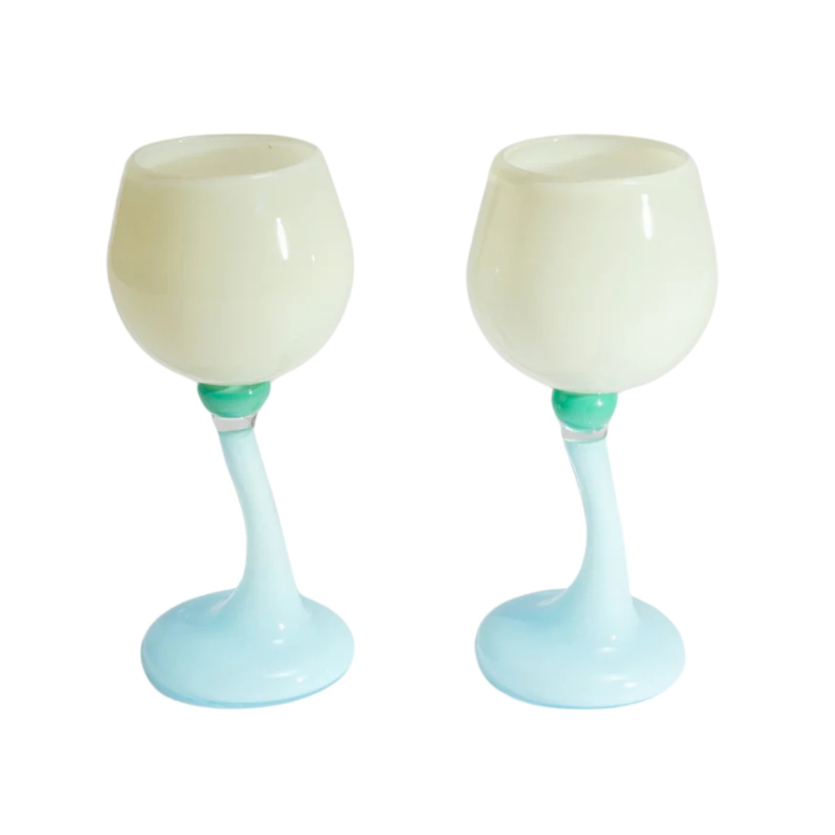 Helle Mardahl, Glasses and cups, Goblet large set of 2, blue