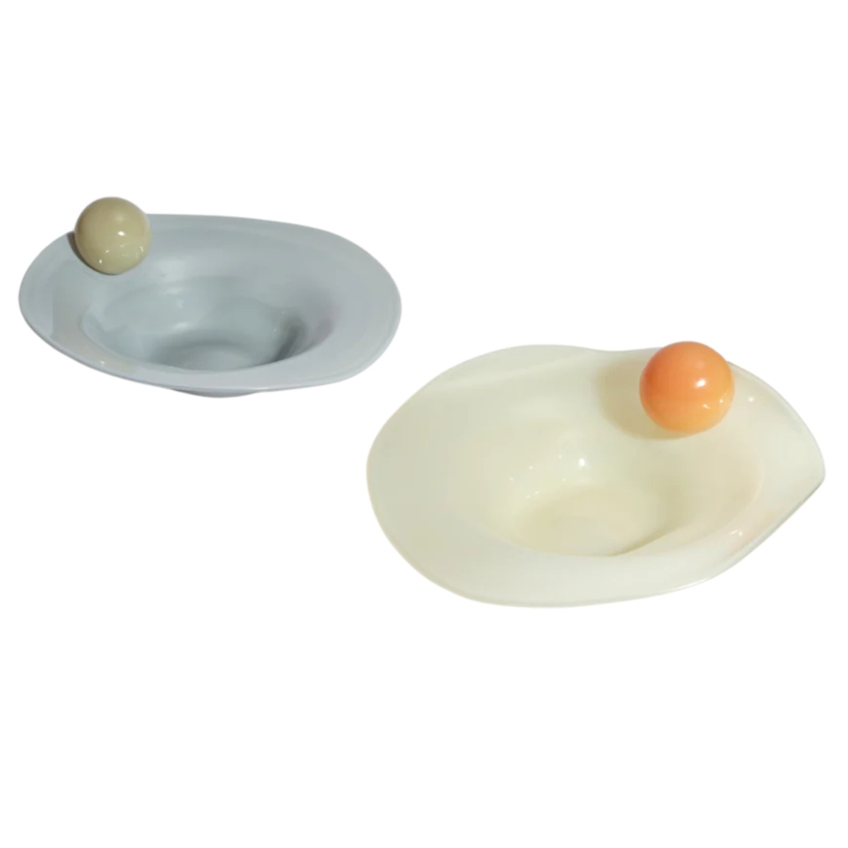 Helle Mardahl, Plates and bowls, Bowl with a twist set of 2, grey, off white