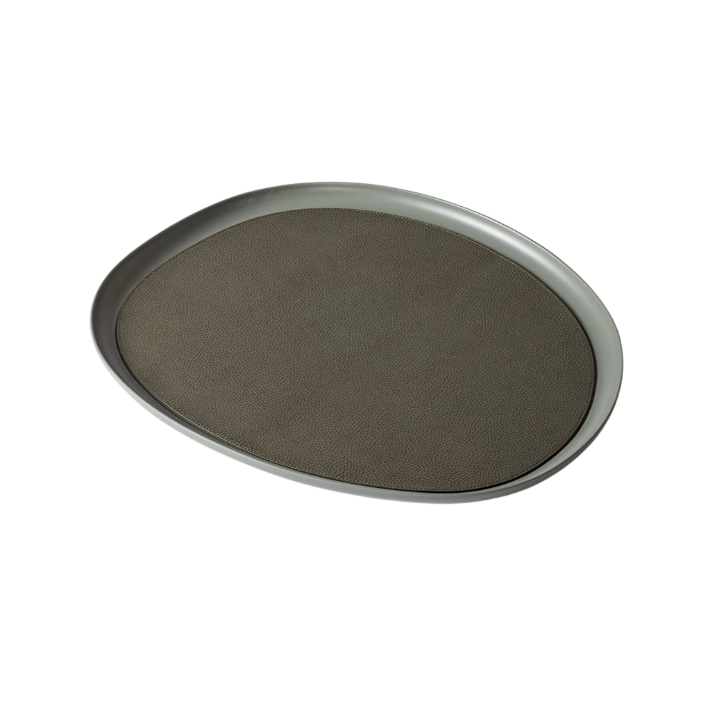 Giobagnara, Maris aluminium trays by Kelly Wearstler, Extra large round tray, cypress