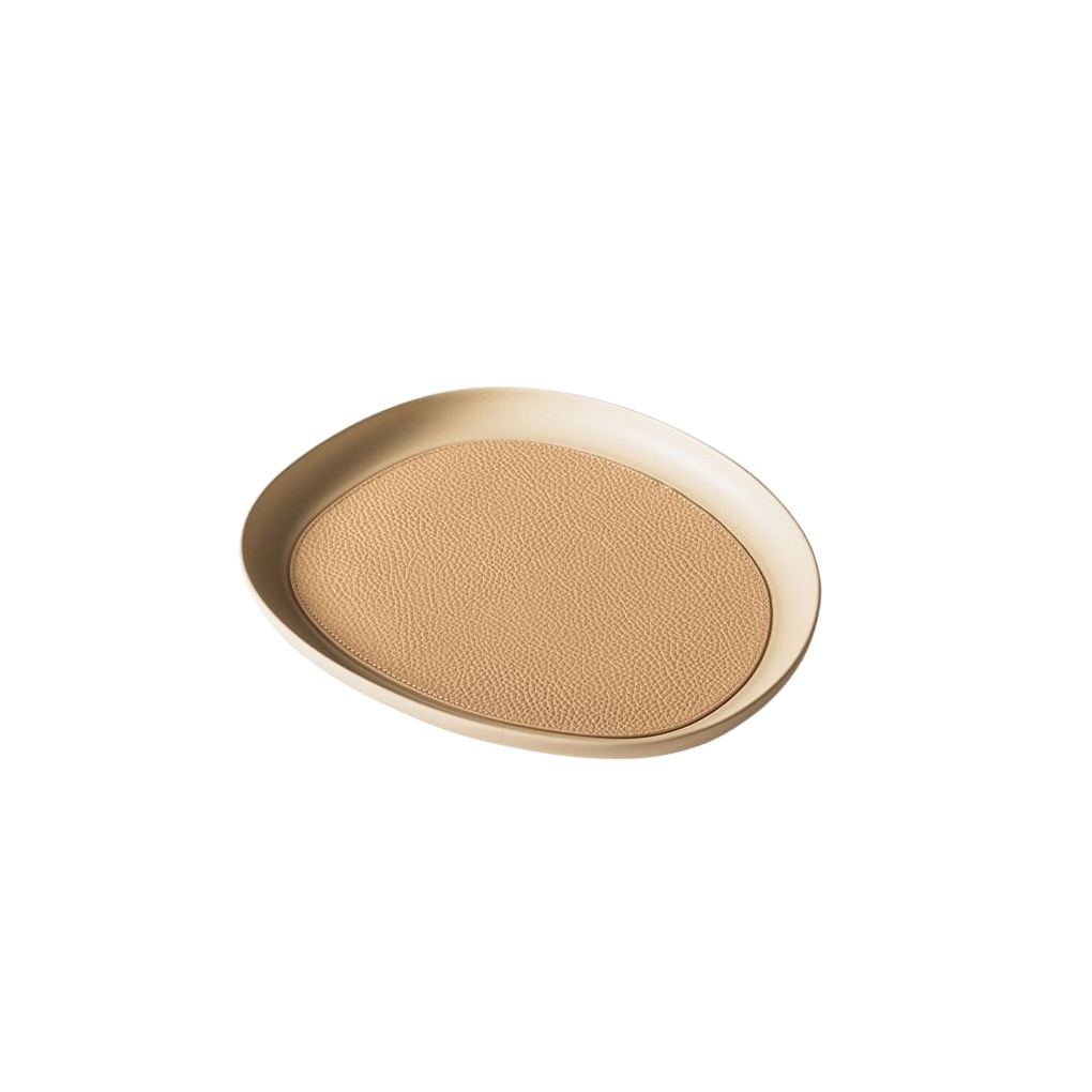 Giobagnara, Maris aluminium trays by Kelly Wearstler, Small round tray, cappuccino