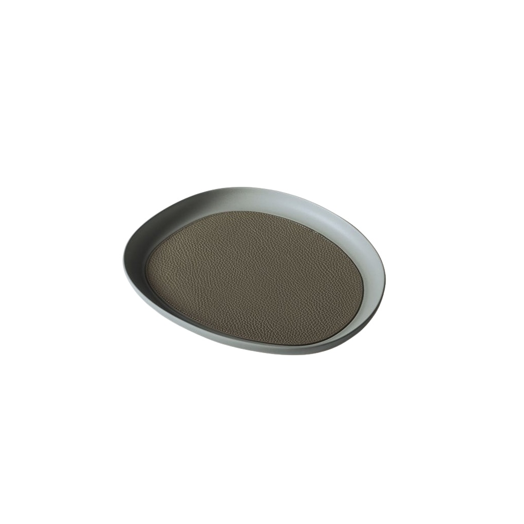 Giobagnara, Maris aluminium trays by Kelly Wearstler, Medium round tray, cypress