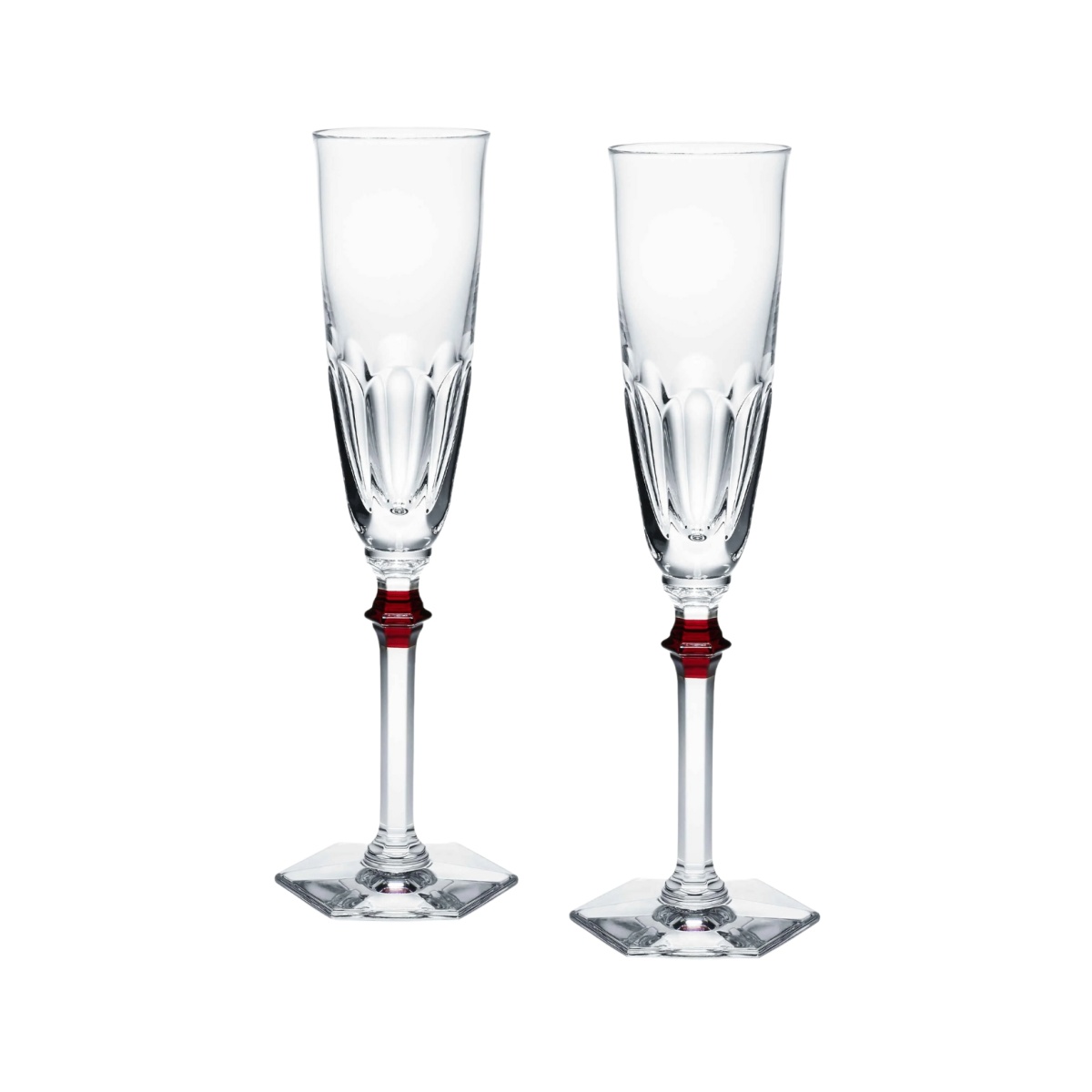 Baccarat, Harcourt eve, Flute glass red, set of 2