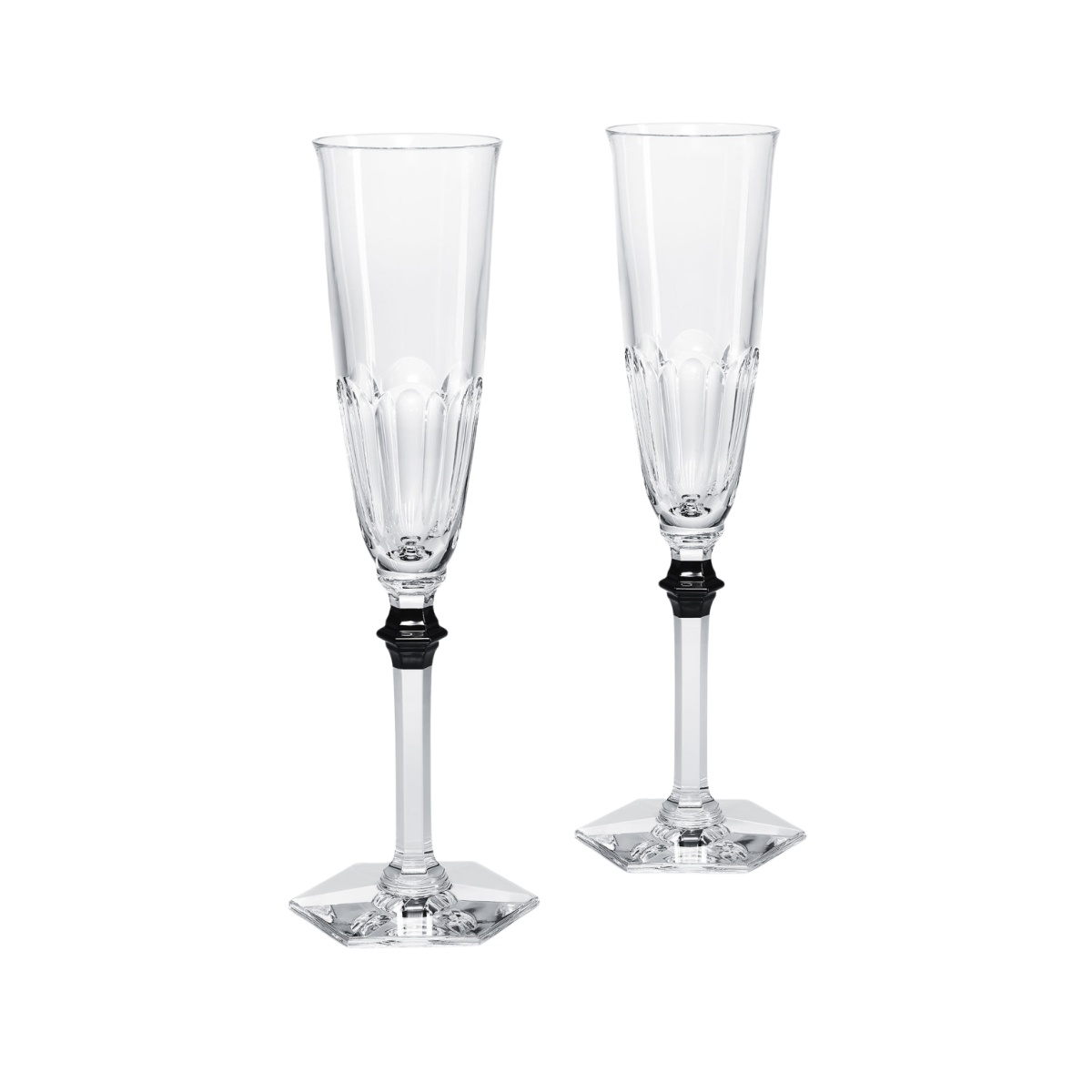 Baccarat, Harcourt eve, Flute glass black, set of 2