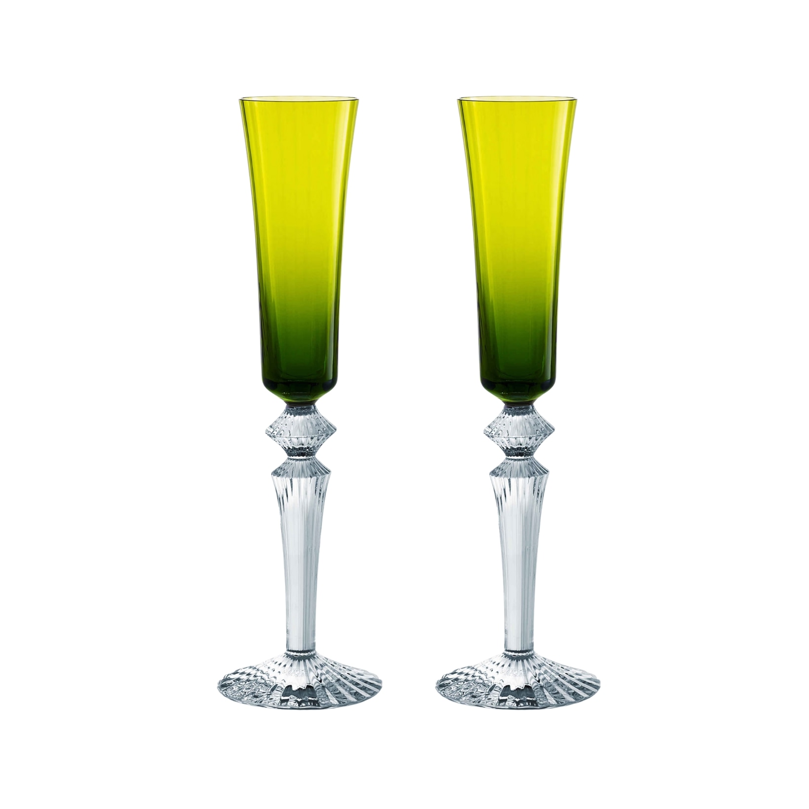 Baccarat, Mille Nuits bar collection, Flutissimo flute moss, set of 2