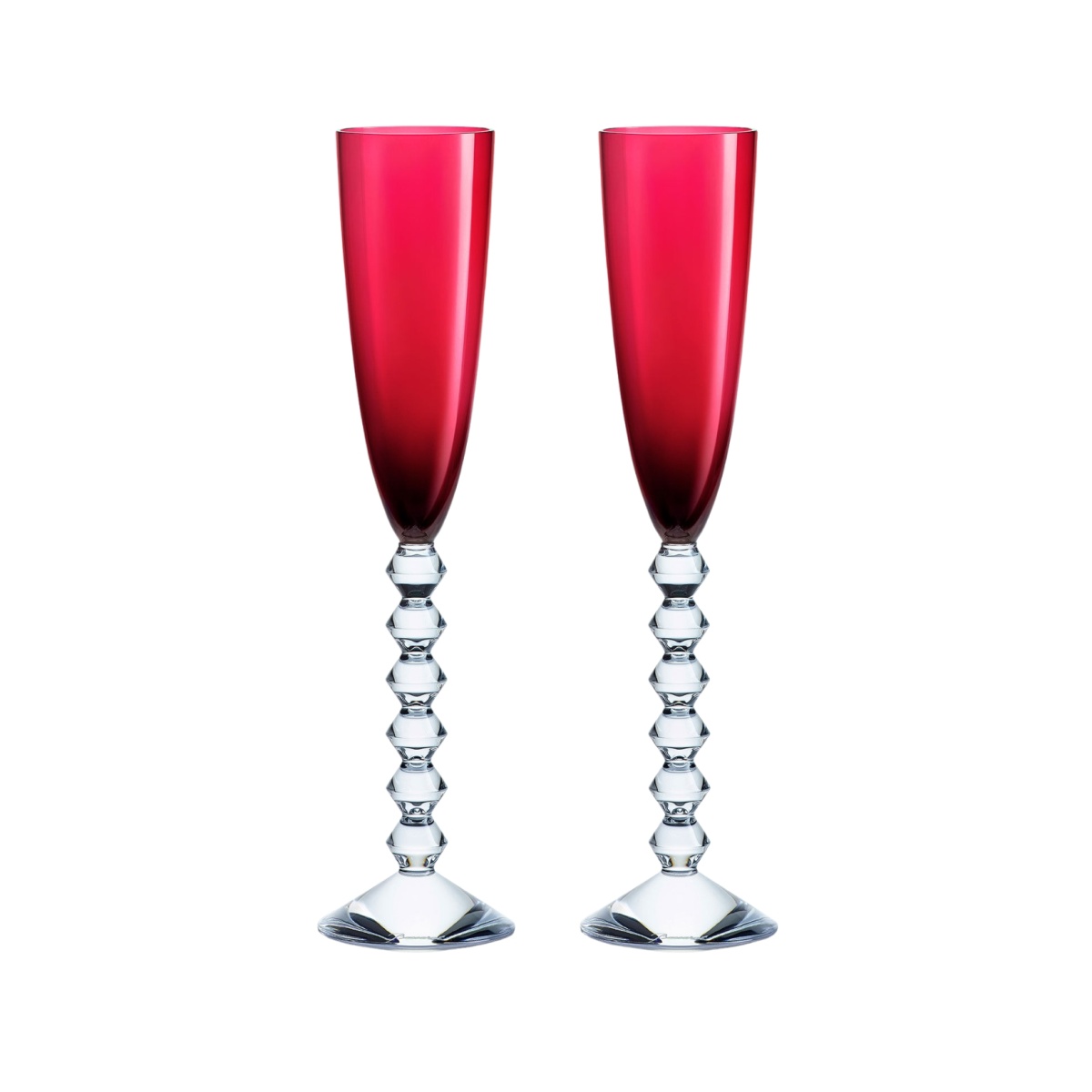 Baccarat, Vega, Flutissimo set of 2, red