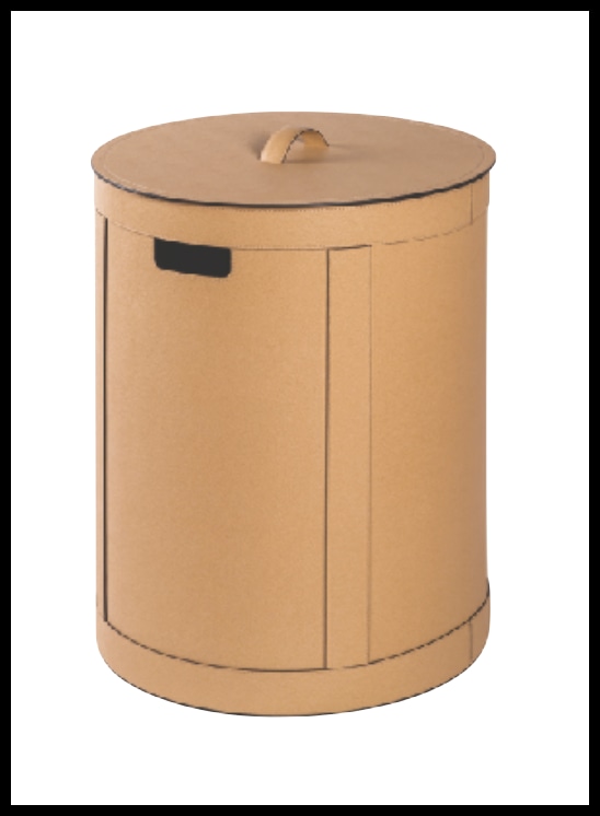 Giobagnara, Round storage baskets, Tall storage basket with handles and lid