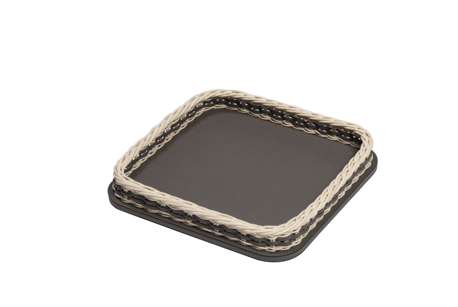 Pigment France, Orsay leather & rattan trays, Square tray, mini