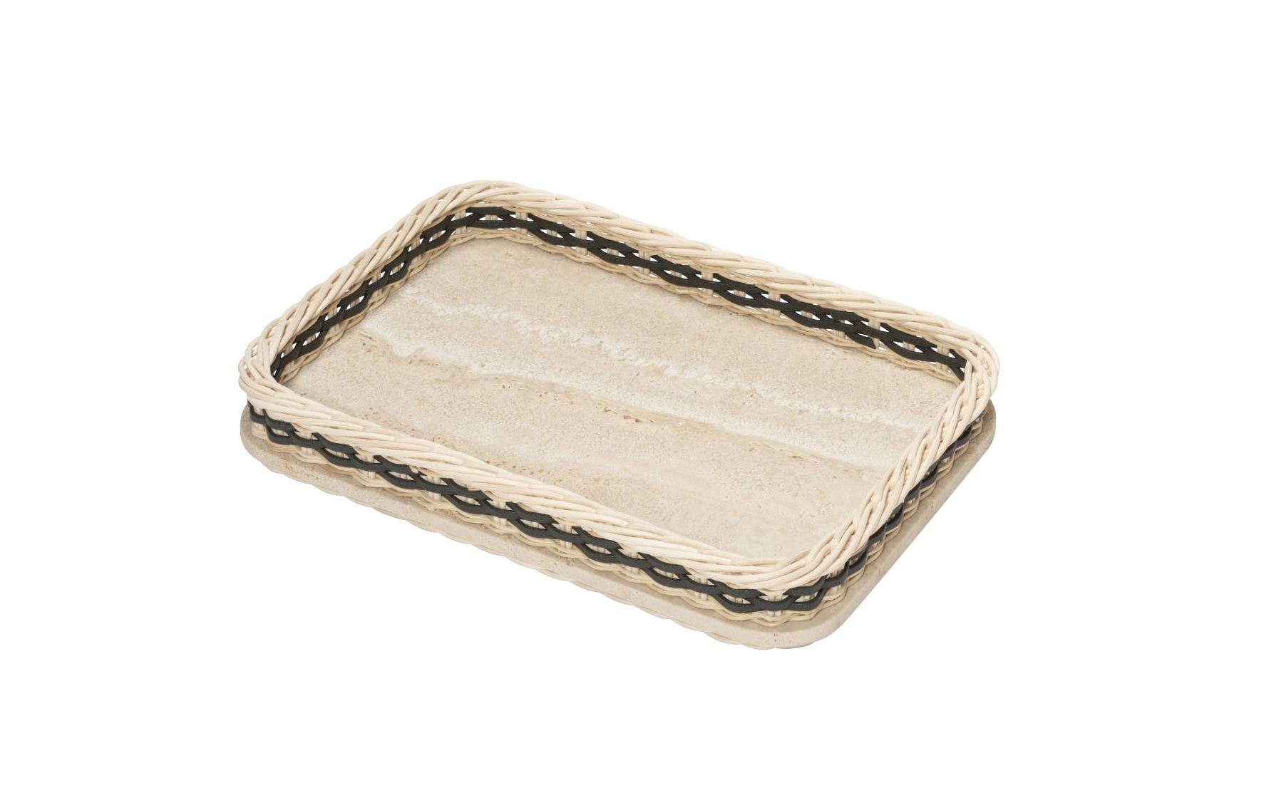 Pigment France, Orsay travertine trays, Rectangular tray, small